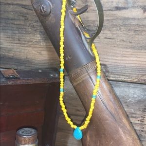 Mustard & turquoise choker